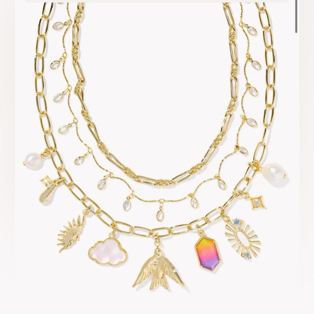 Melody Convertible Gold Statement Charm Necklace